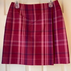 Jones NY Pink/Purple Plaid Wrap Around Skirt